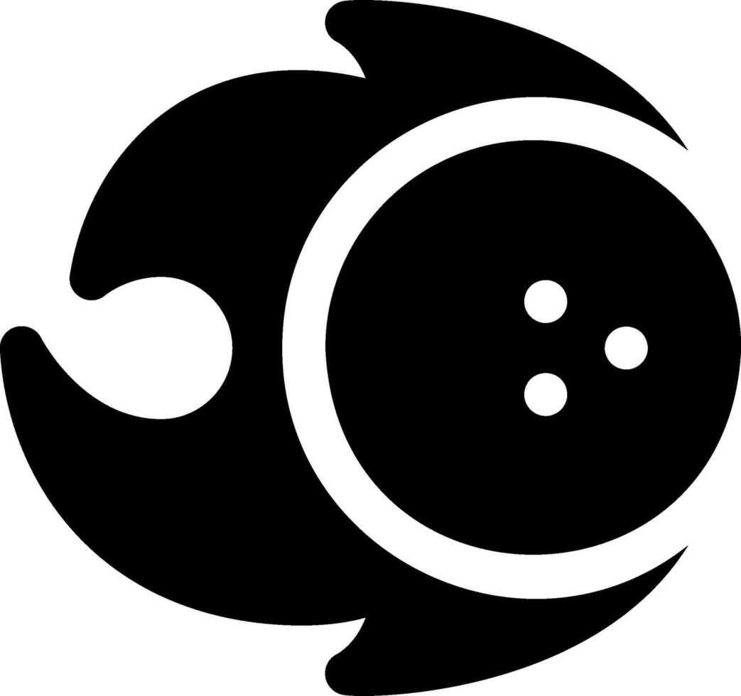 A black and white logo of a bowling ball vector