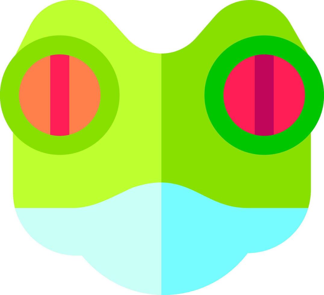 Frog face with red eyes and green eyes vector