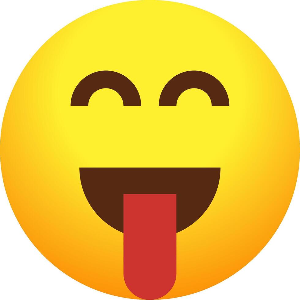 A yellow smiley face with a tongue sticking out vector