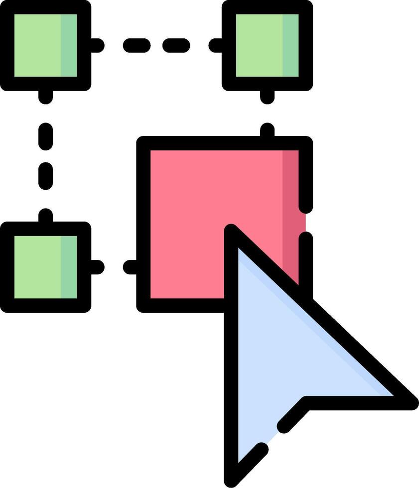 un ratón señalando a un diagrama de un computadora vector