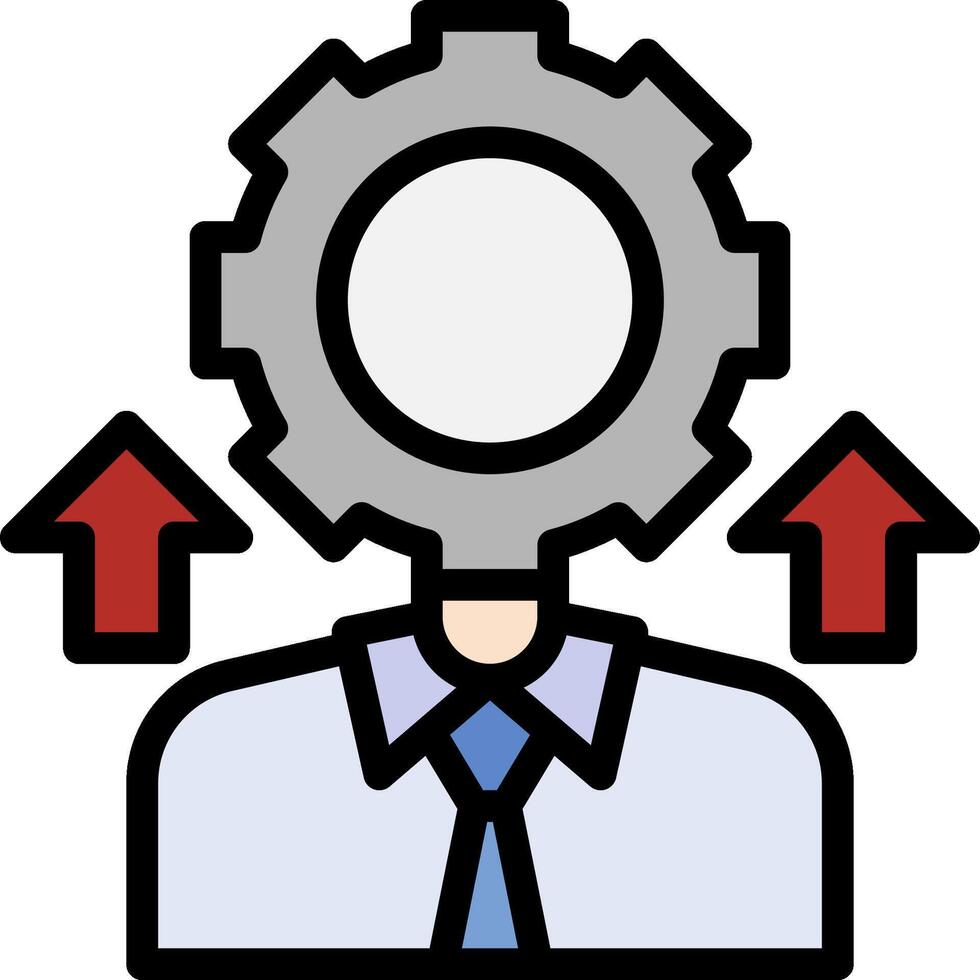 A man with a gear on his head vector