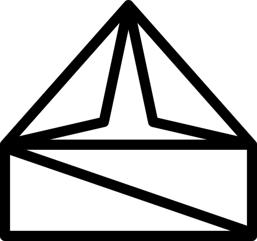 A black and white image of a triangle vector