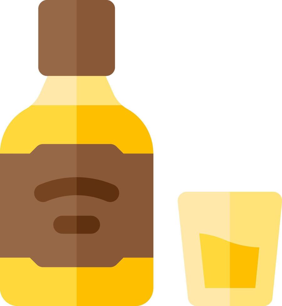 A bottle of whiskey and a glass of whiskey vector