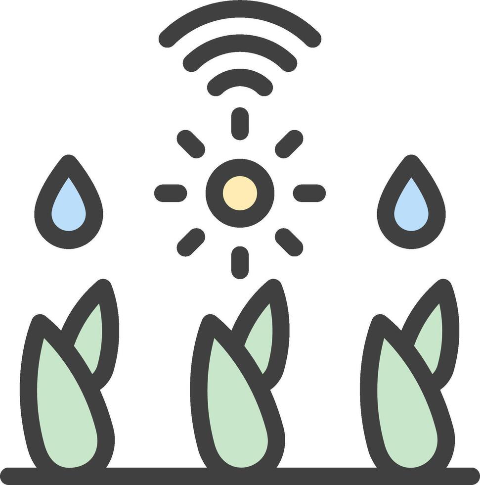A solar powered plant with a wifi icon vector