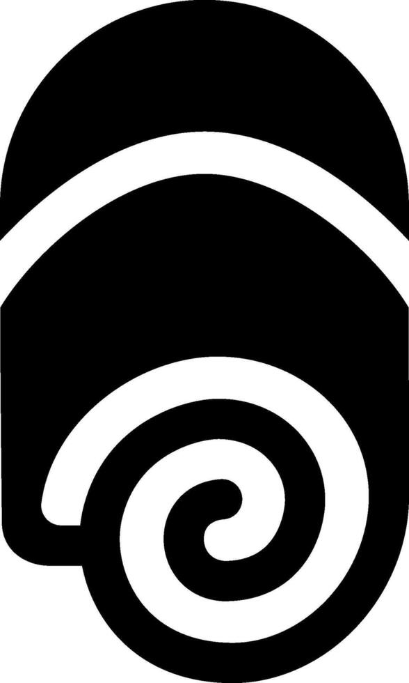 A black and white illustration of a roll of sushi vector