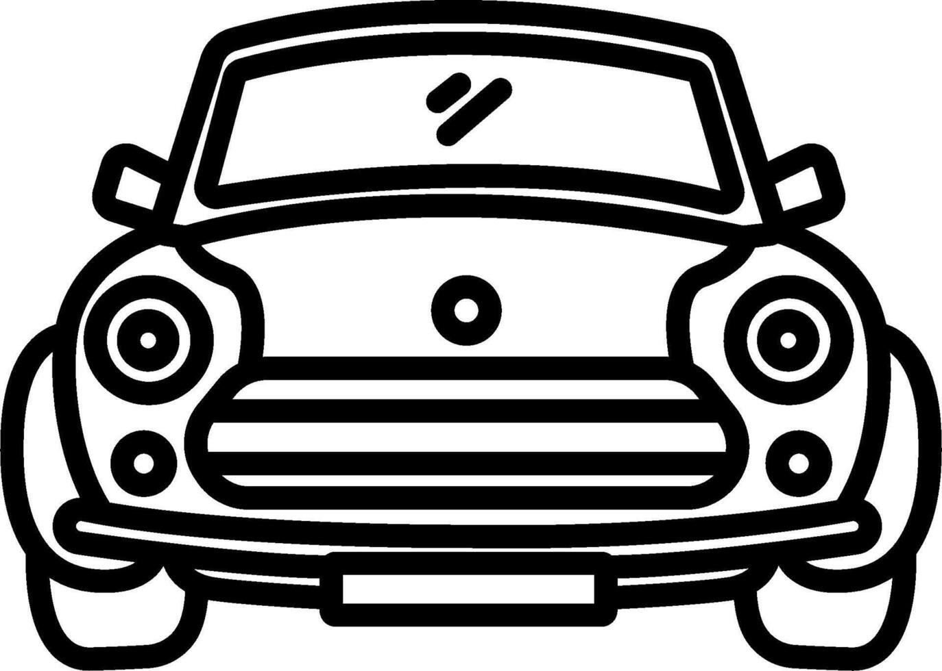 A black and white drawing of a car vector