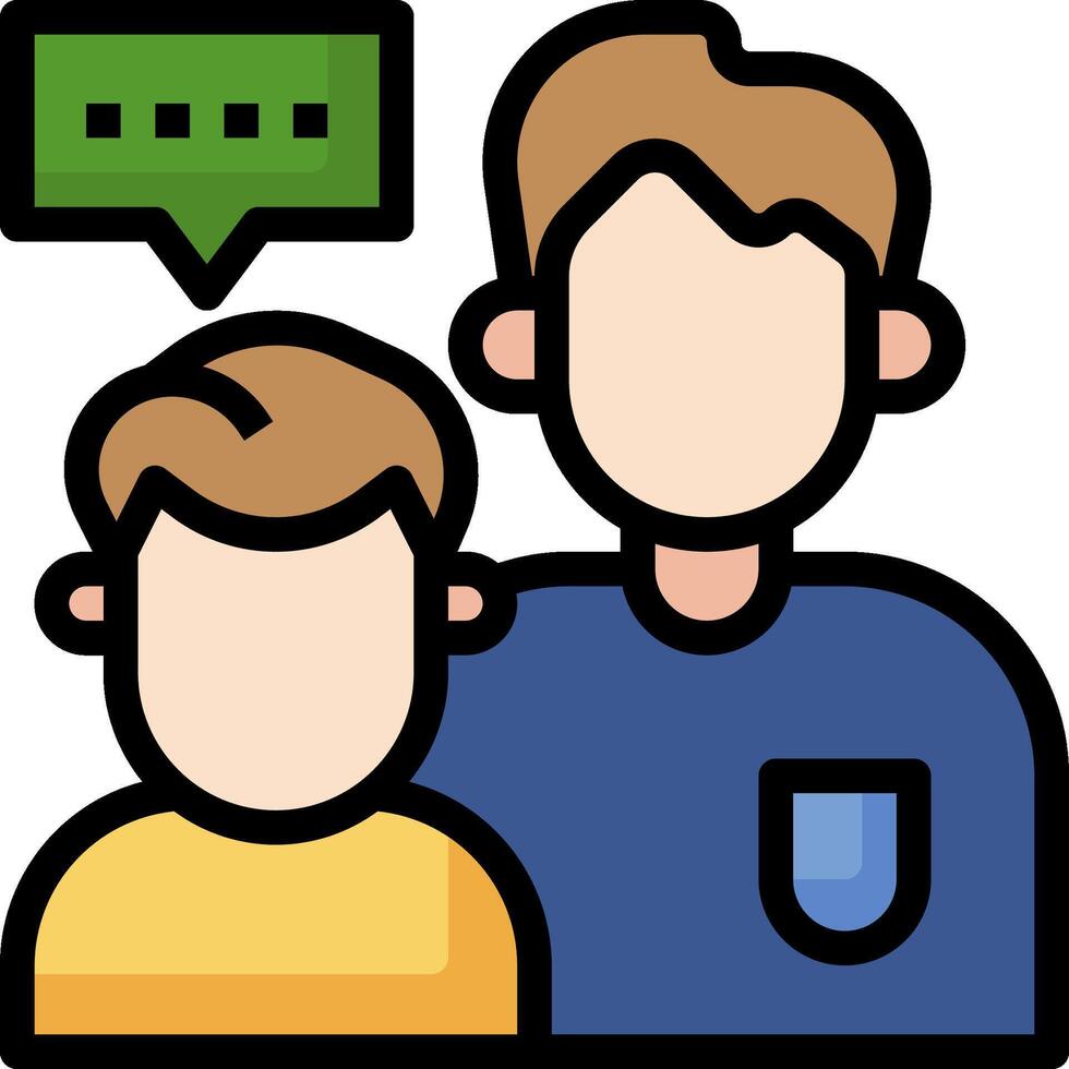 A man and boy are talking to each other vector