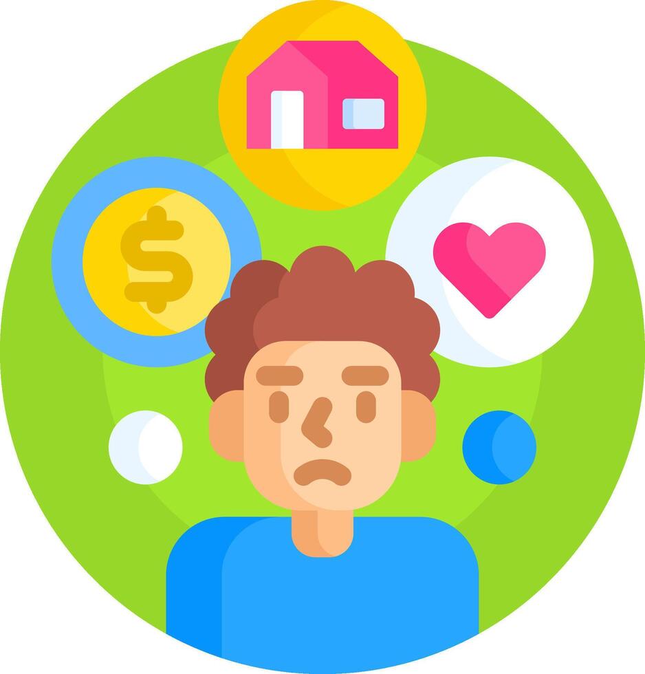 A man with a house, a heart, and a dollar sign vector