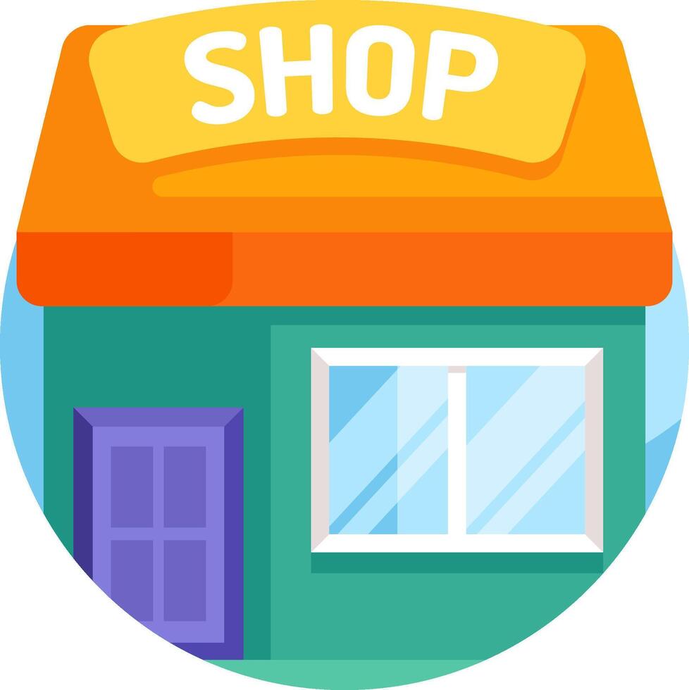 Shop icon with a window and a sign vector
