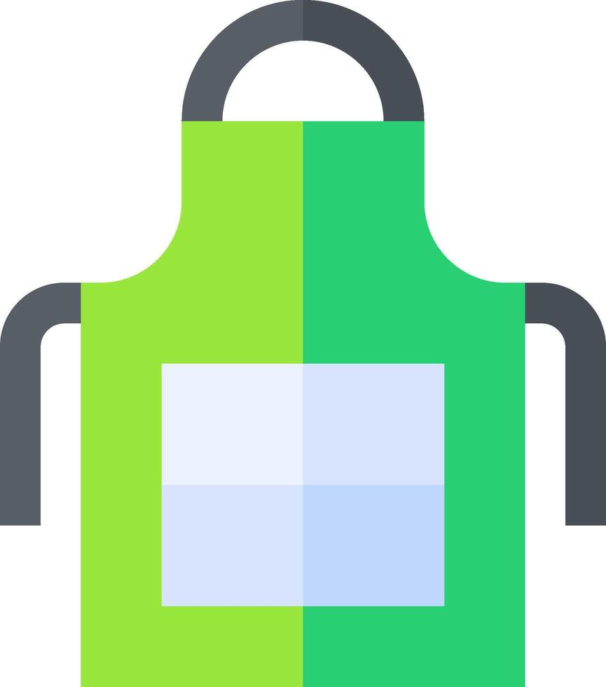 A green apron with a blue stripe on the front vector
