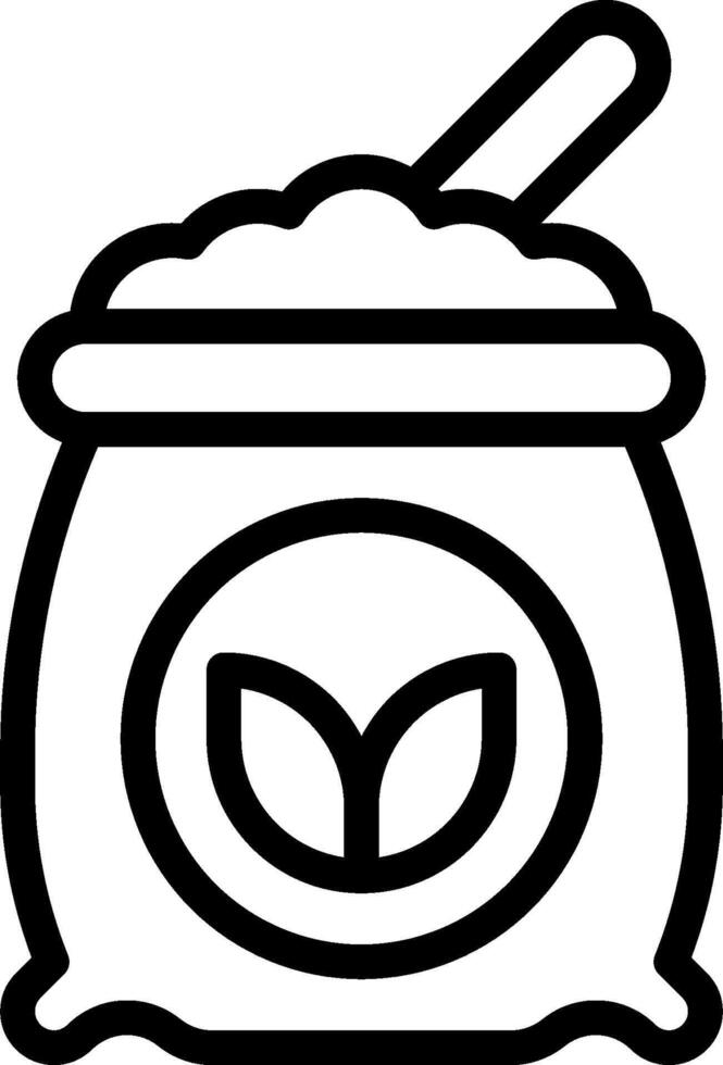 A black and white outline of a bowl with a spoon vector