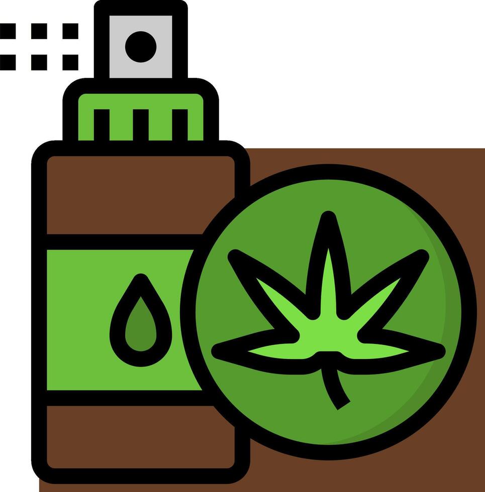 A bottle of cannabis oil and a leaf vector