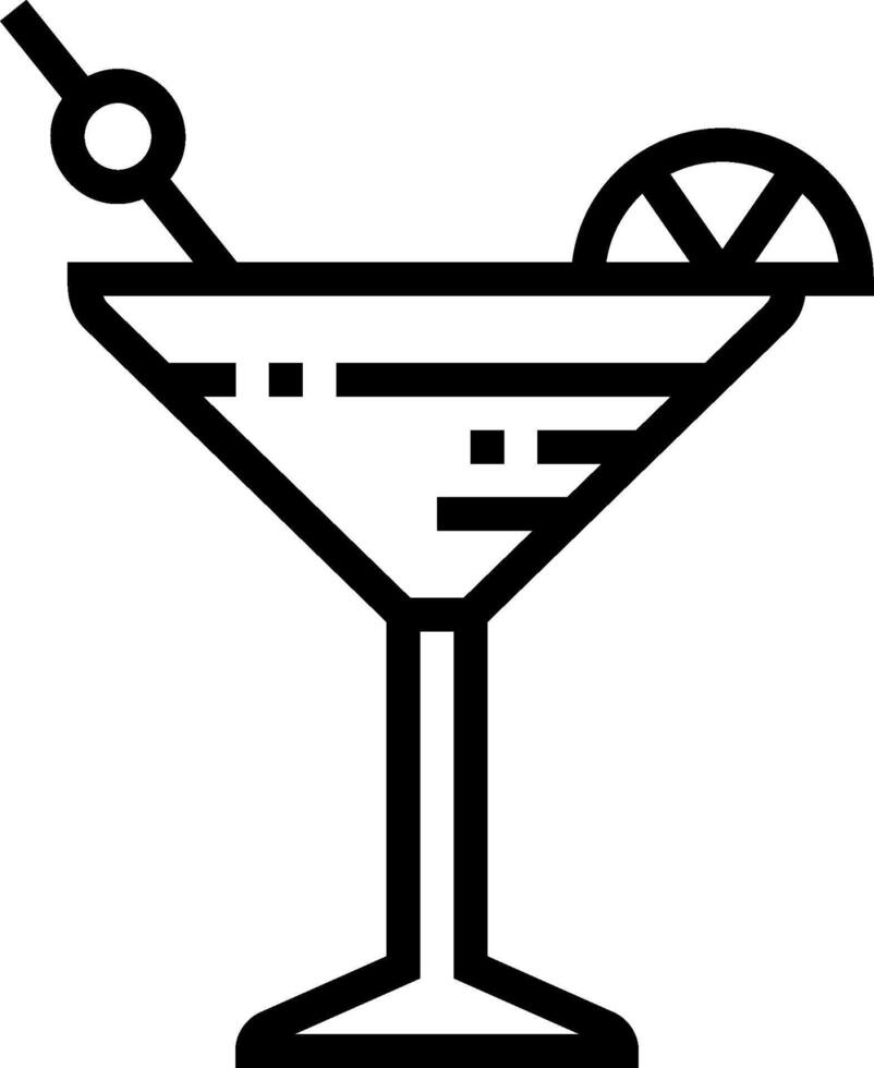 A martini glass with a slice of lemon vector