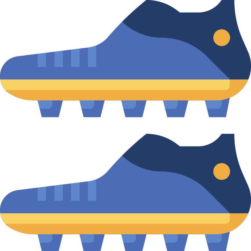 Two blue soccer cleats on a white background vector