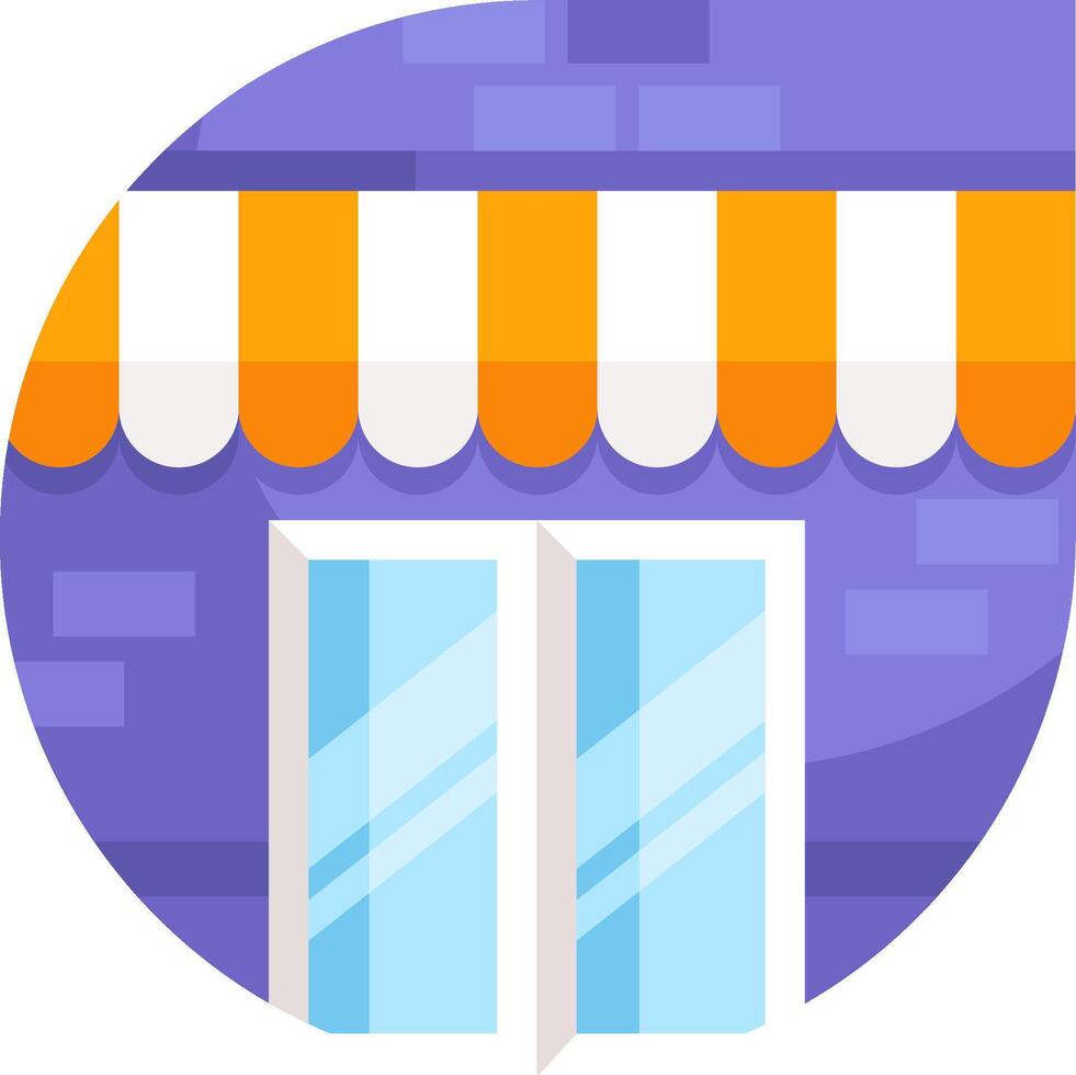A store front with awning and windows vector