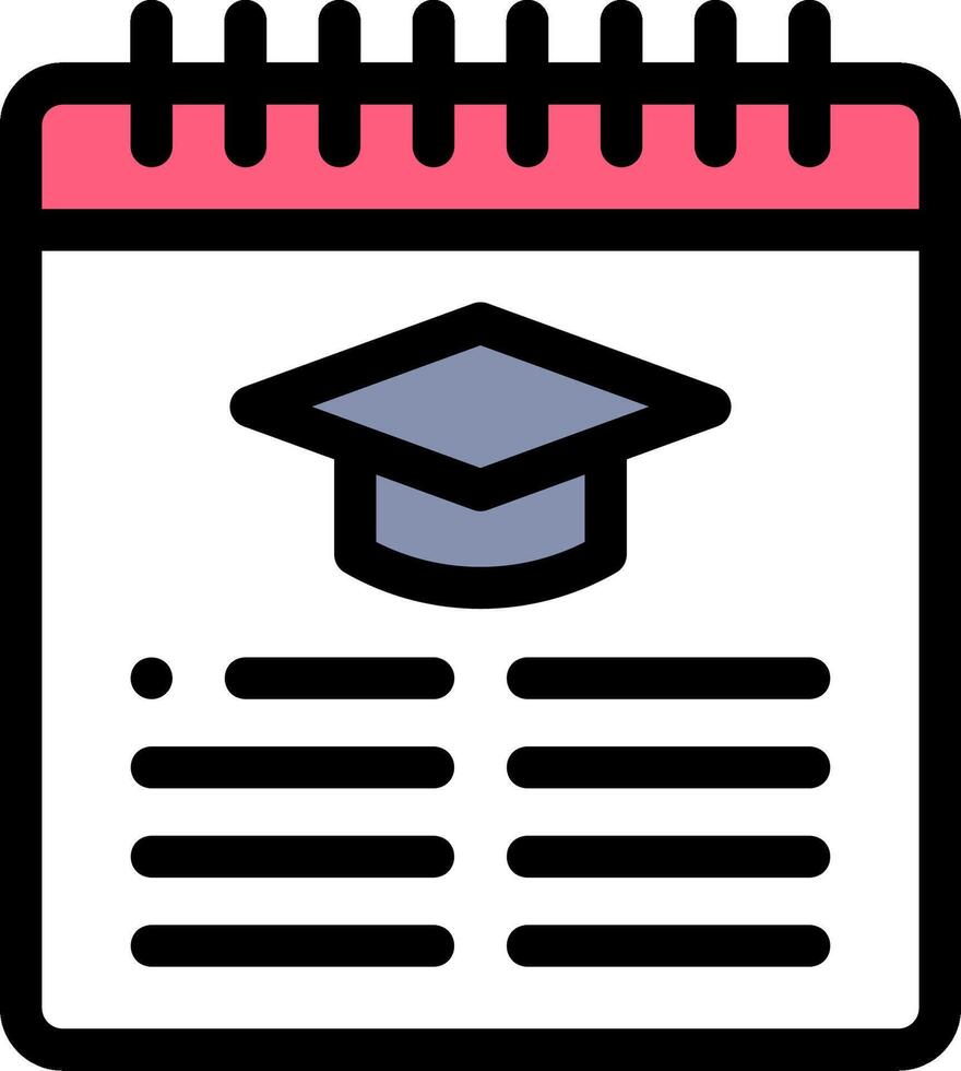 A calendar with a graduation cap on it vector