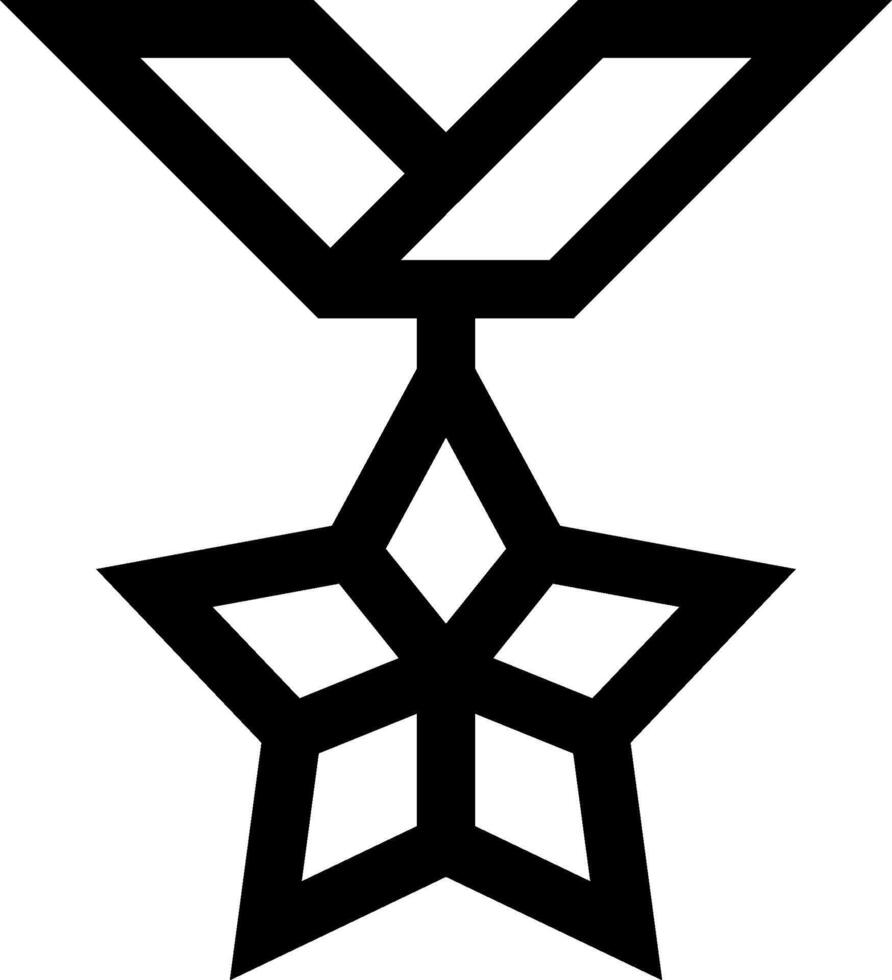A black and white star medal with a star on it vector