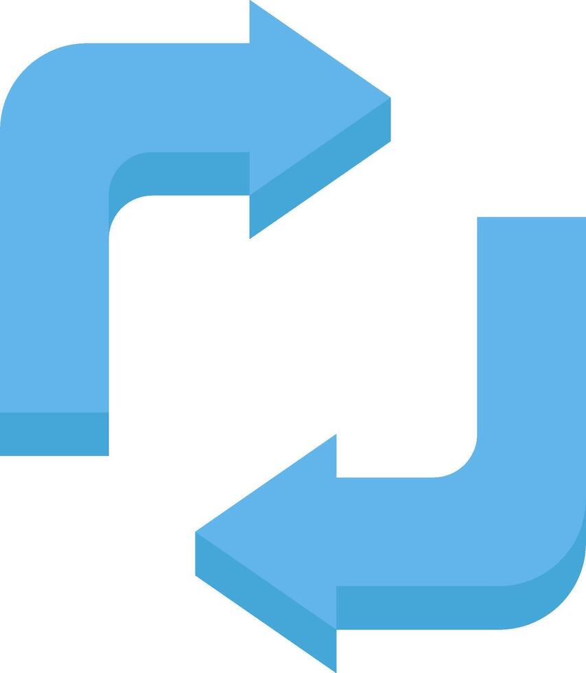 A blue arrow pointing to the left and right vector