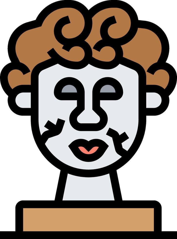 A man with a face and hair on his head vector