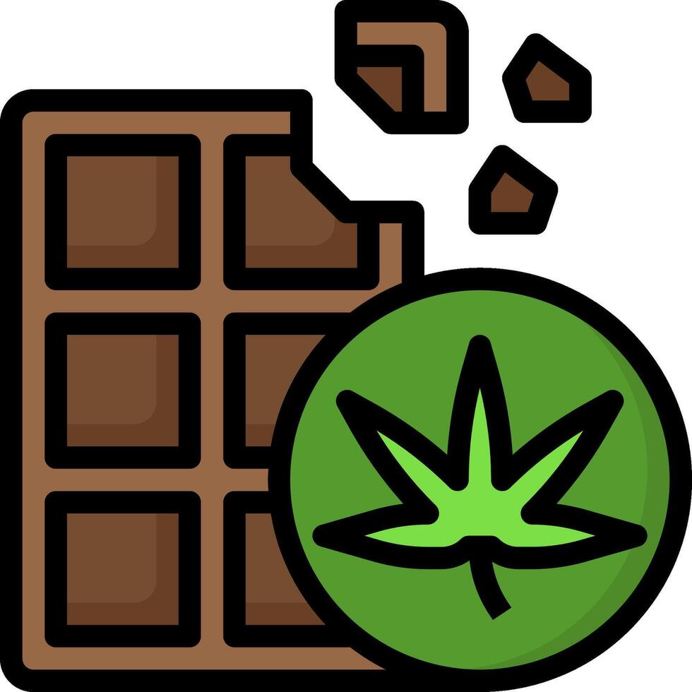 Chocolate and marijuana icon vector