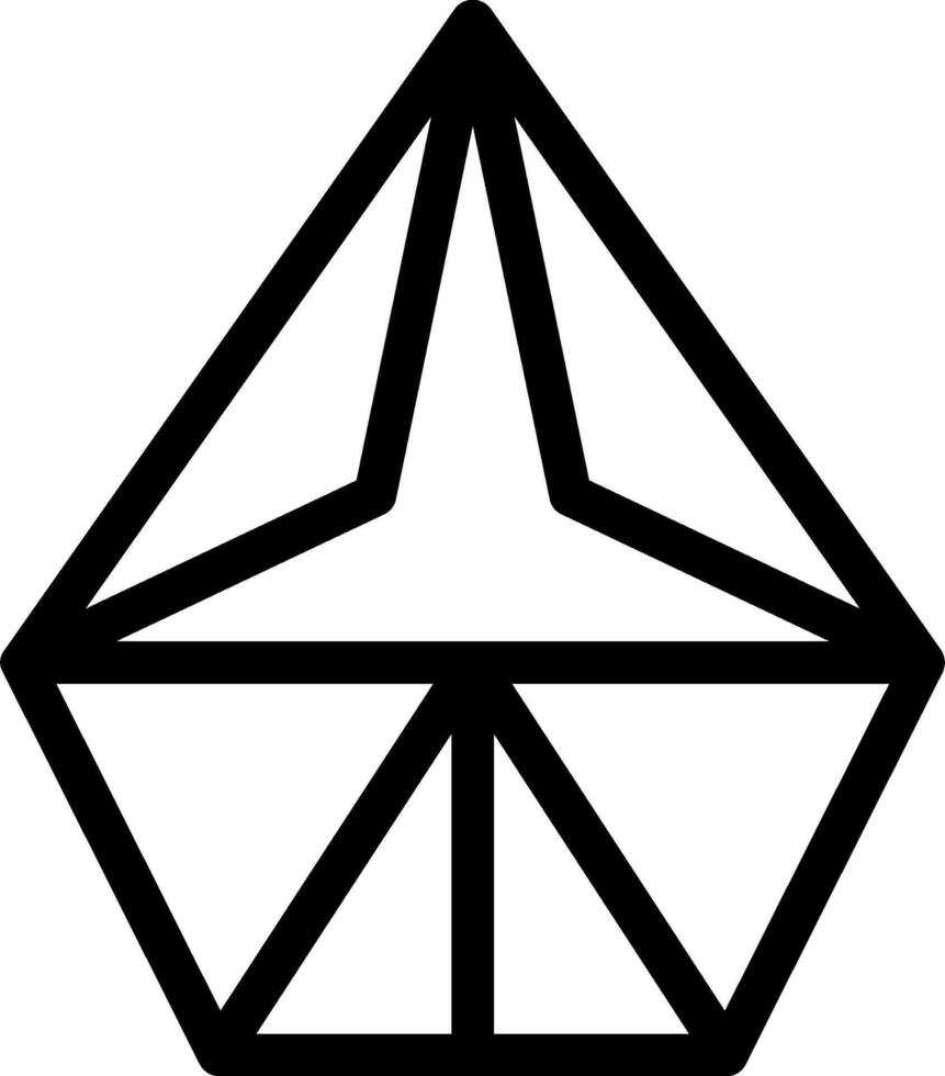 A black and white logo of a triangle vector