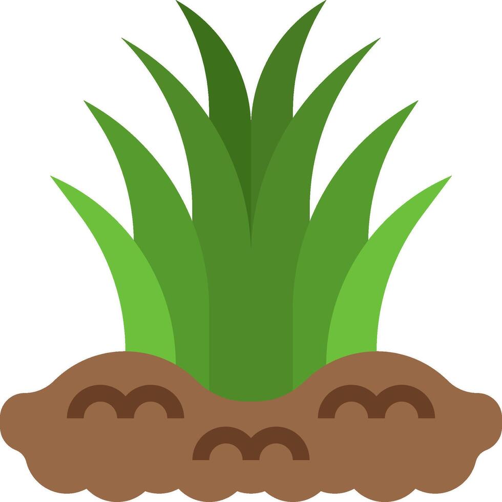 A cartoon plant with dirt and grass vector