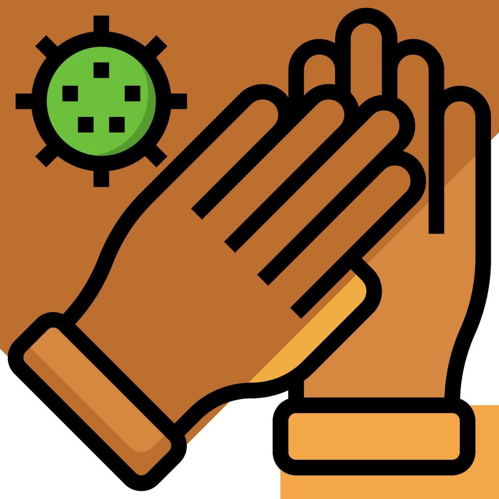 Two hands clapping with a green and brown background vector
