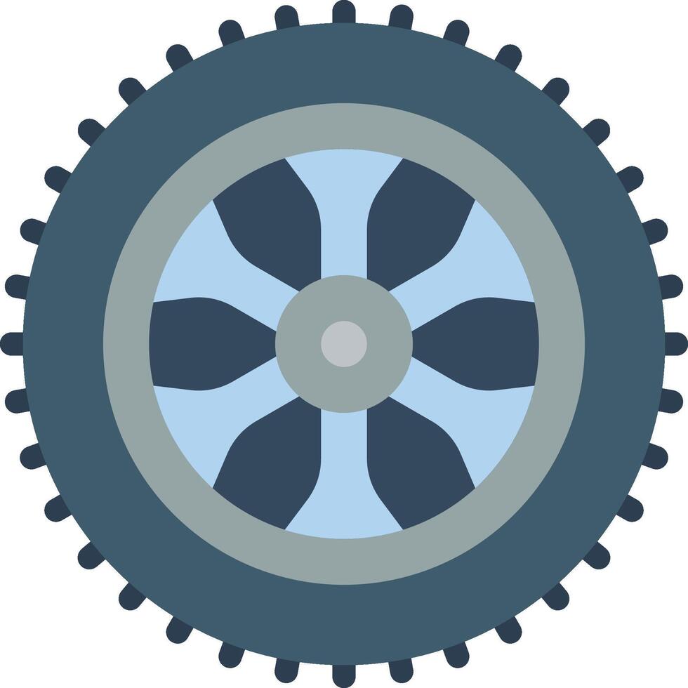 A blue and gray wheel with a propeller vector