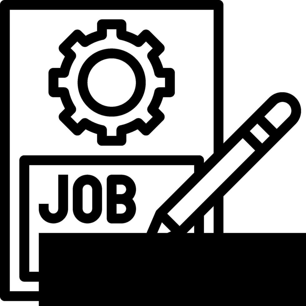 A job application form with a pen and a clock vector
