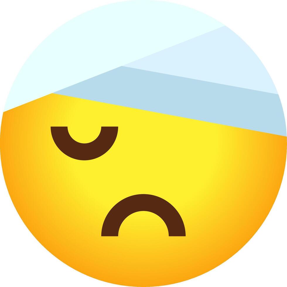 A sad emoticor with a bandage on his head vector