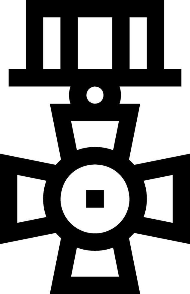 The symbol of the cross is shown in black and white vector