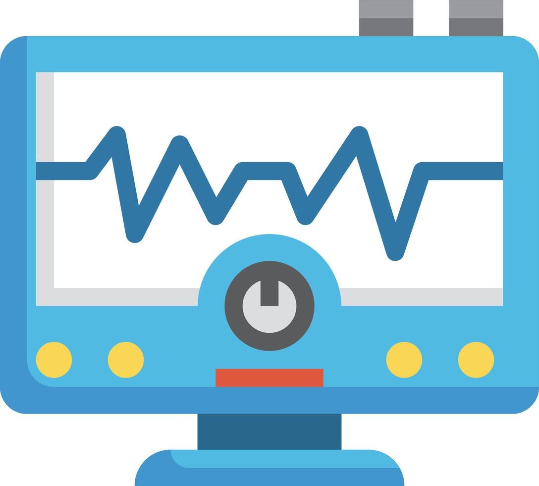 A computer monitor with a heartbeat icon vector