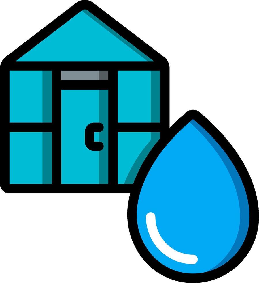 A blue house with a drop of water and a house vector