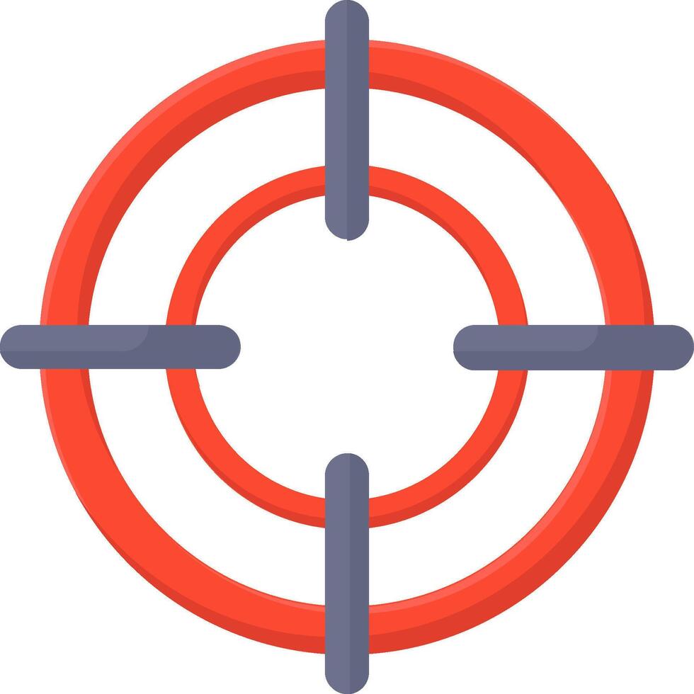 A red crosshair on a white background vector