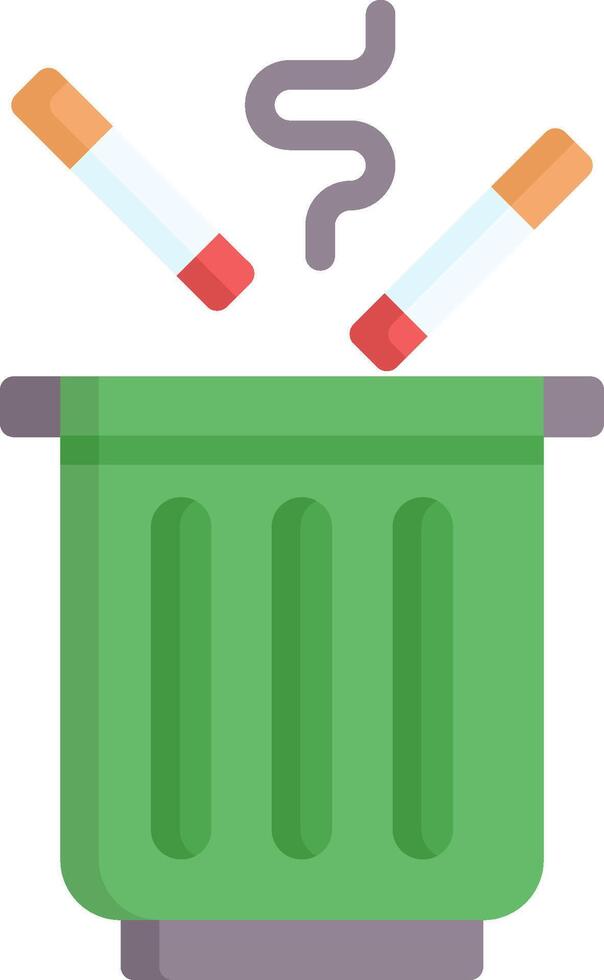 A trash can with cigarettes and a cigarette lighter vector