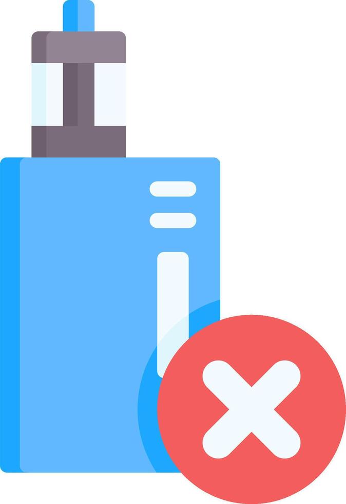 A blue vaporizer with a red cross next to it vector