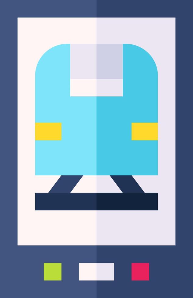 A flat icon of a train on a train track vector