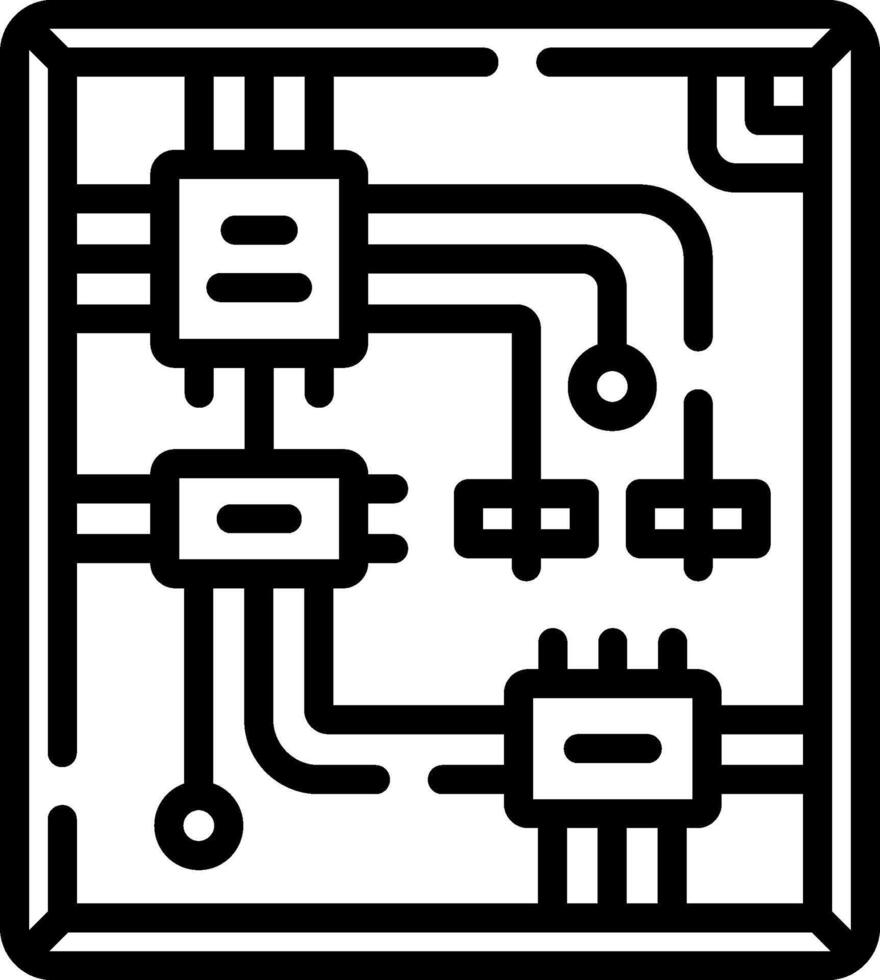 A black and white image of a circuit board vector