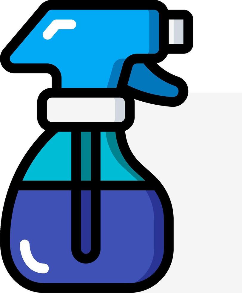 A blue spray bottle with a blue liquid inside vector