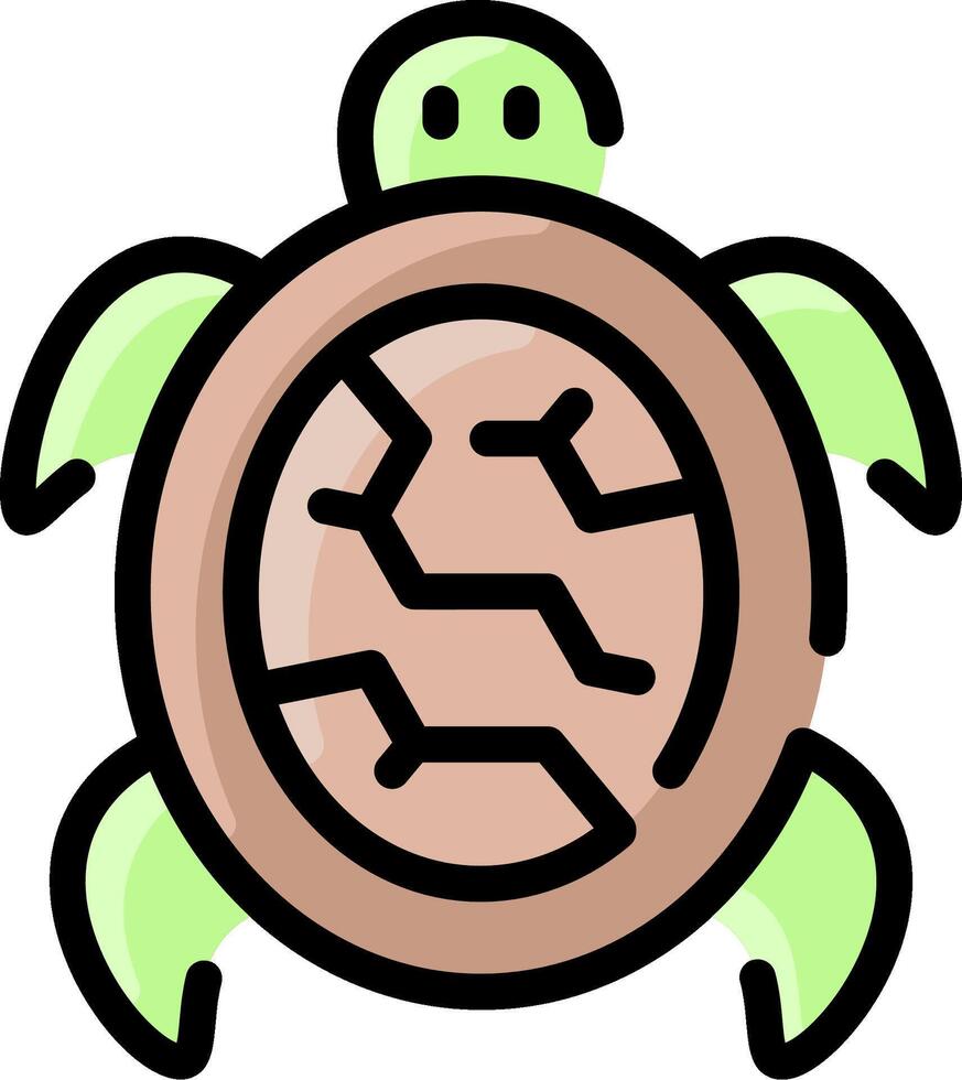 A turtle with a green shell and brown skin vector
