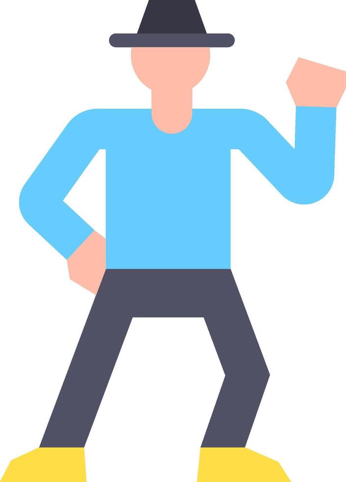 A man in a hat and blue shirt vector