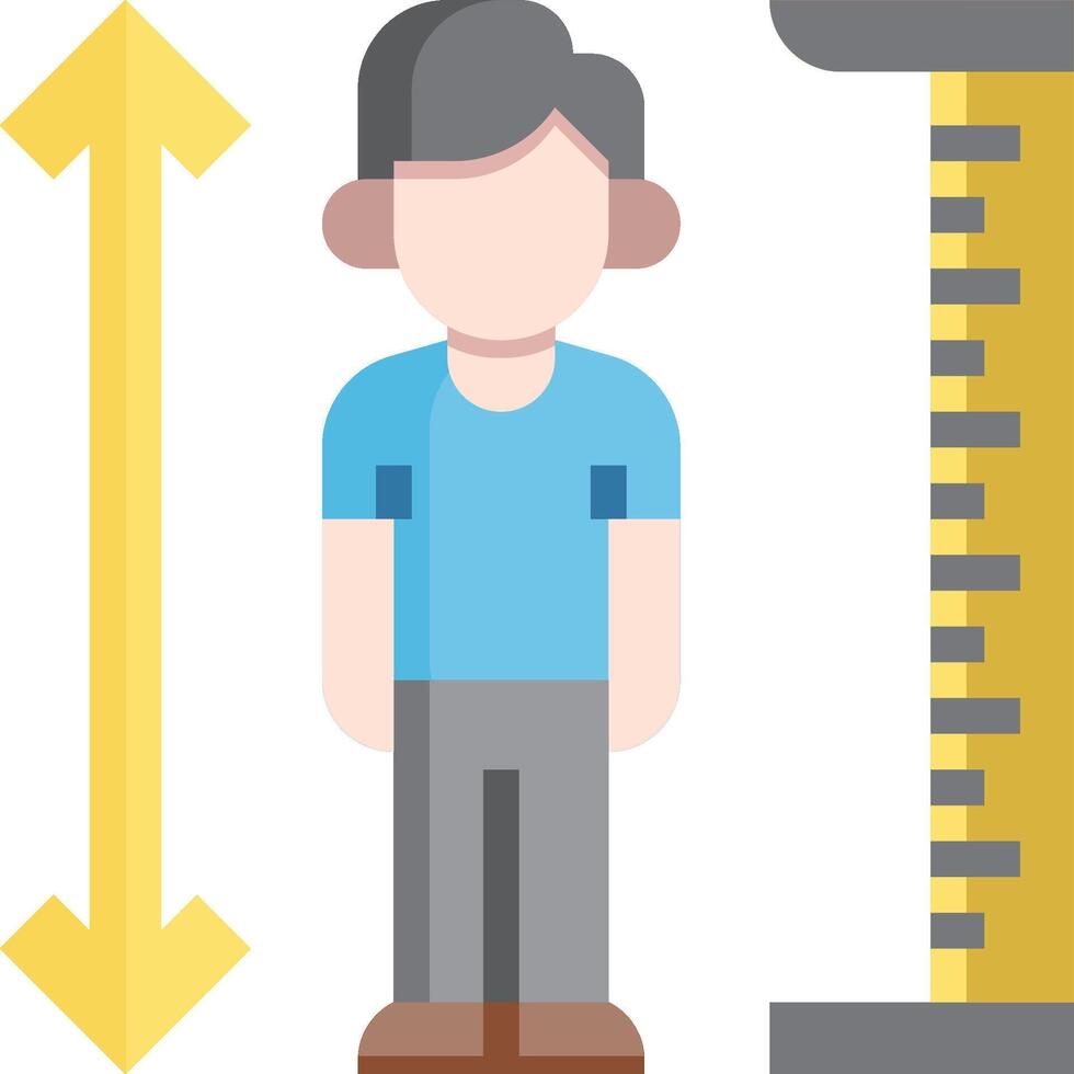 A man is standing next to a measuring tape vector