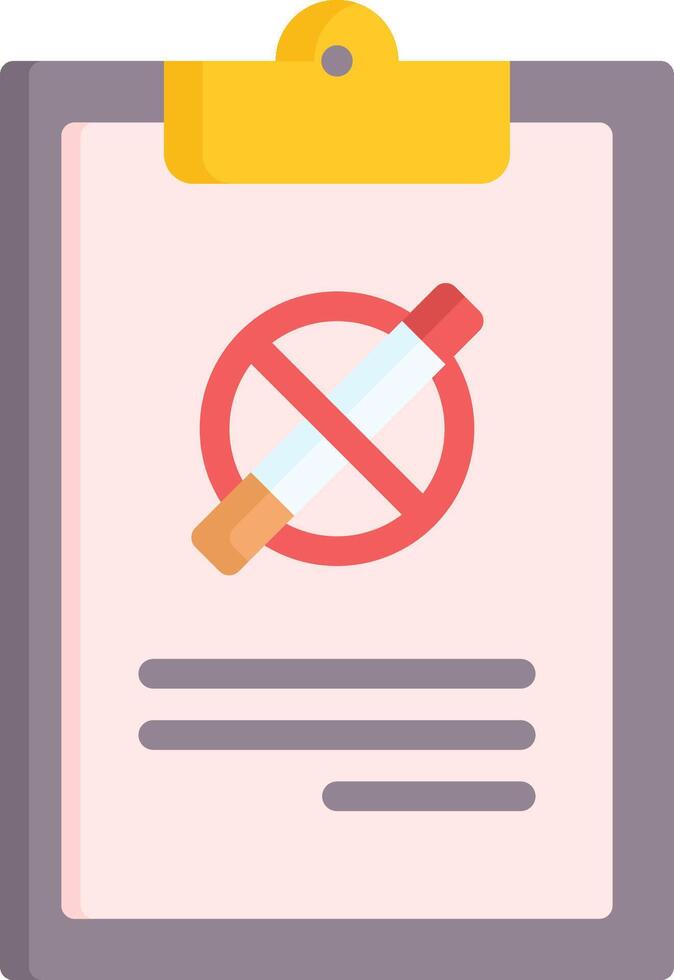 No smoking sign on clipboard vector