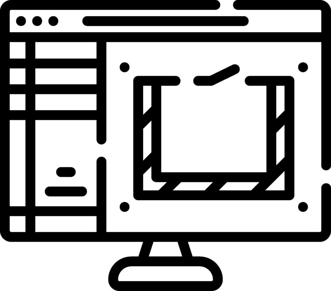 A computer monitor with a computer screen and a keyboard vector