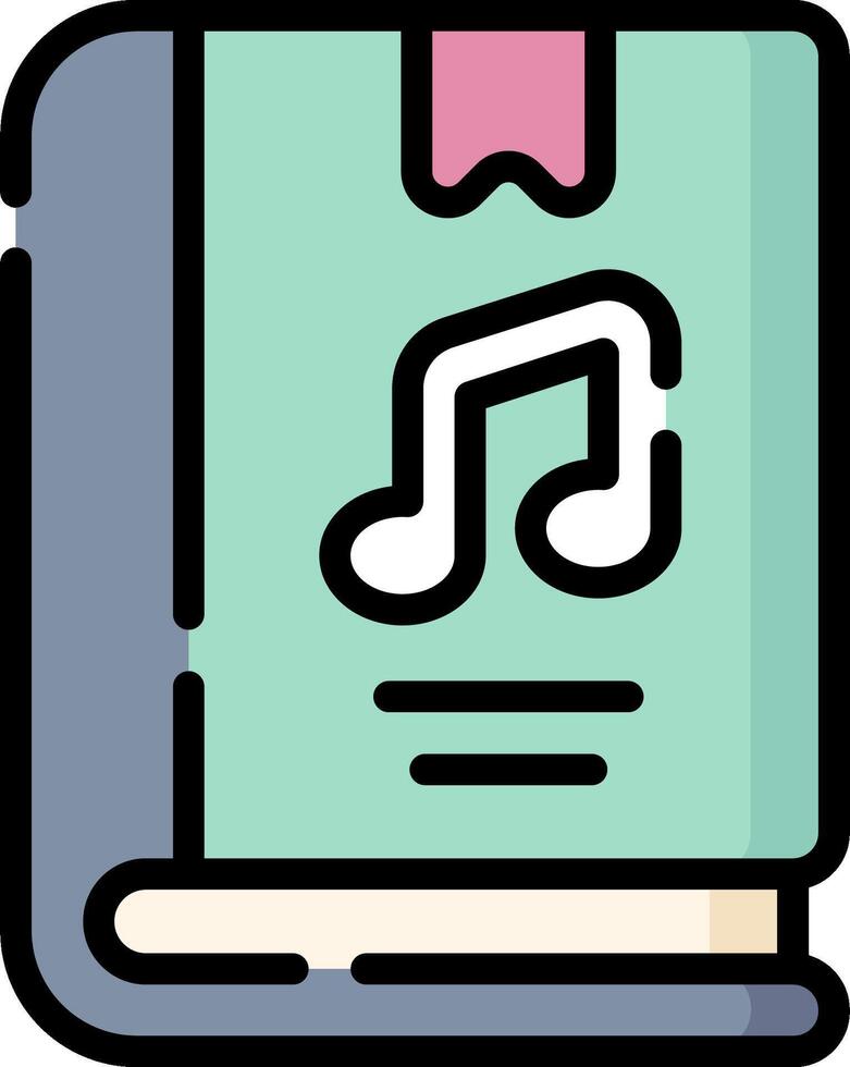 Music icon with a book and music note vector