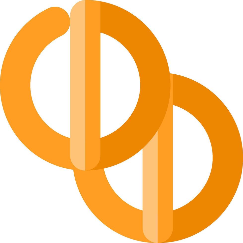Two orange rings with the letter d on them vector