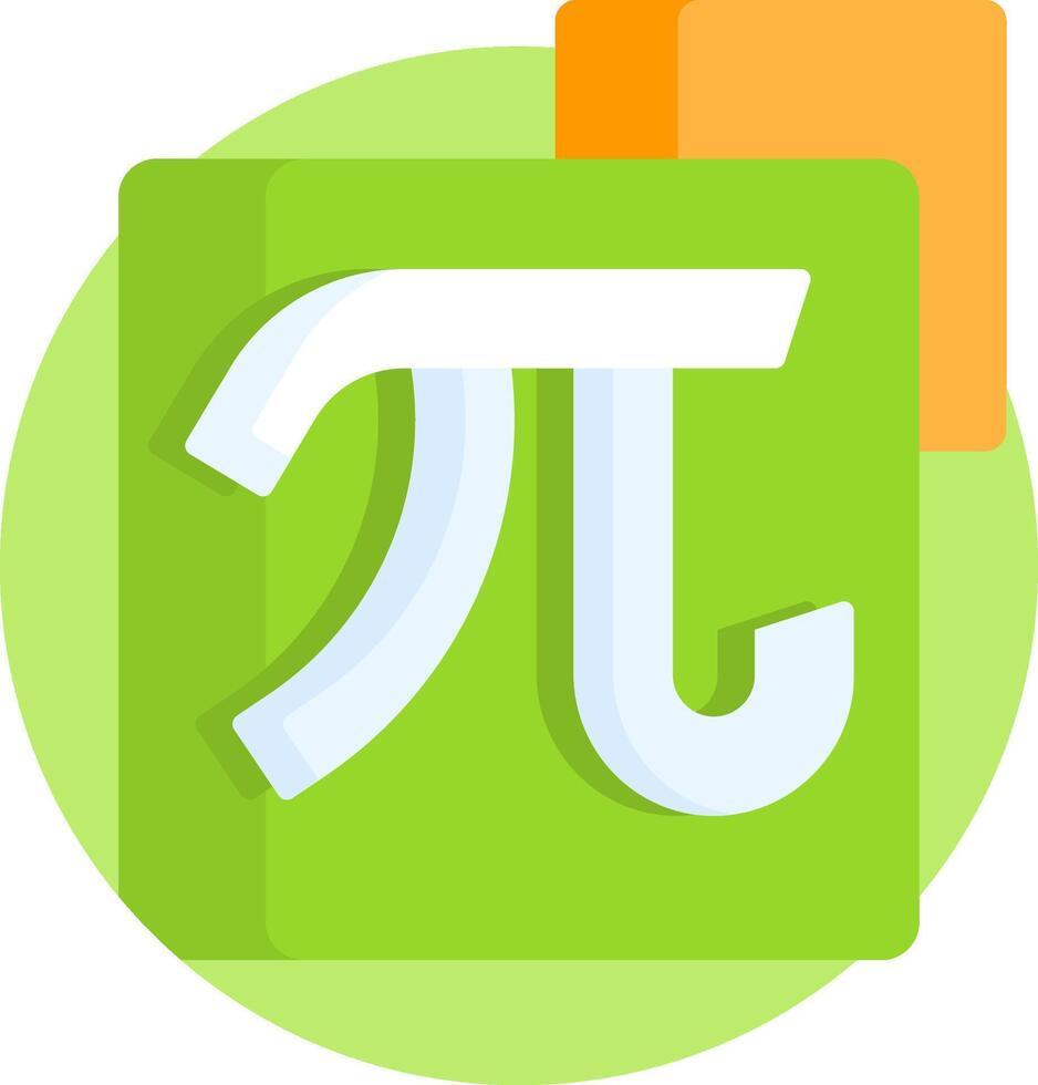 A green and orange pi symbol on a white background vector