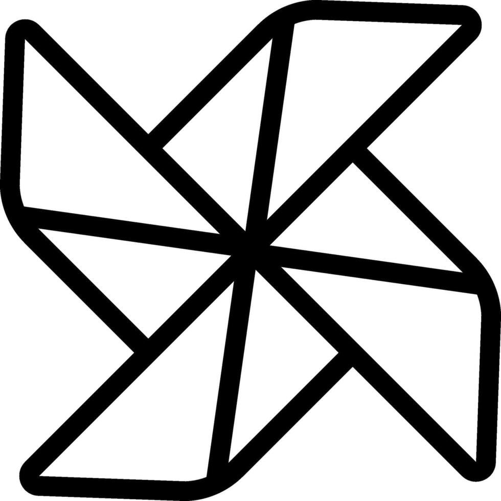 A black and white pinwheel logo vector