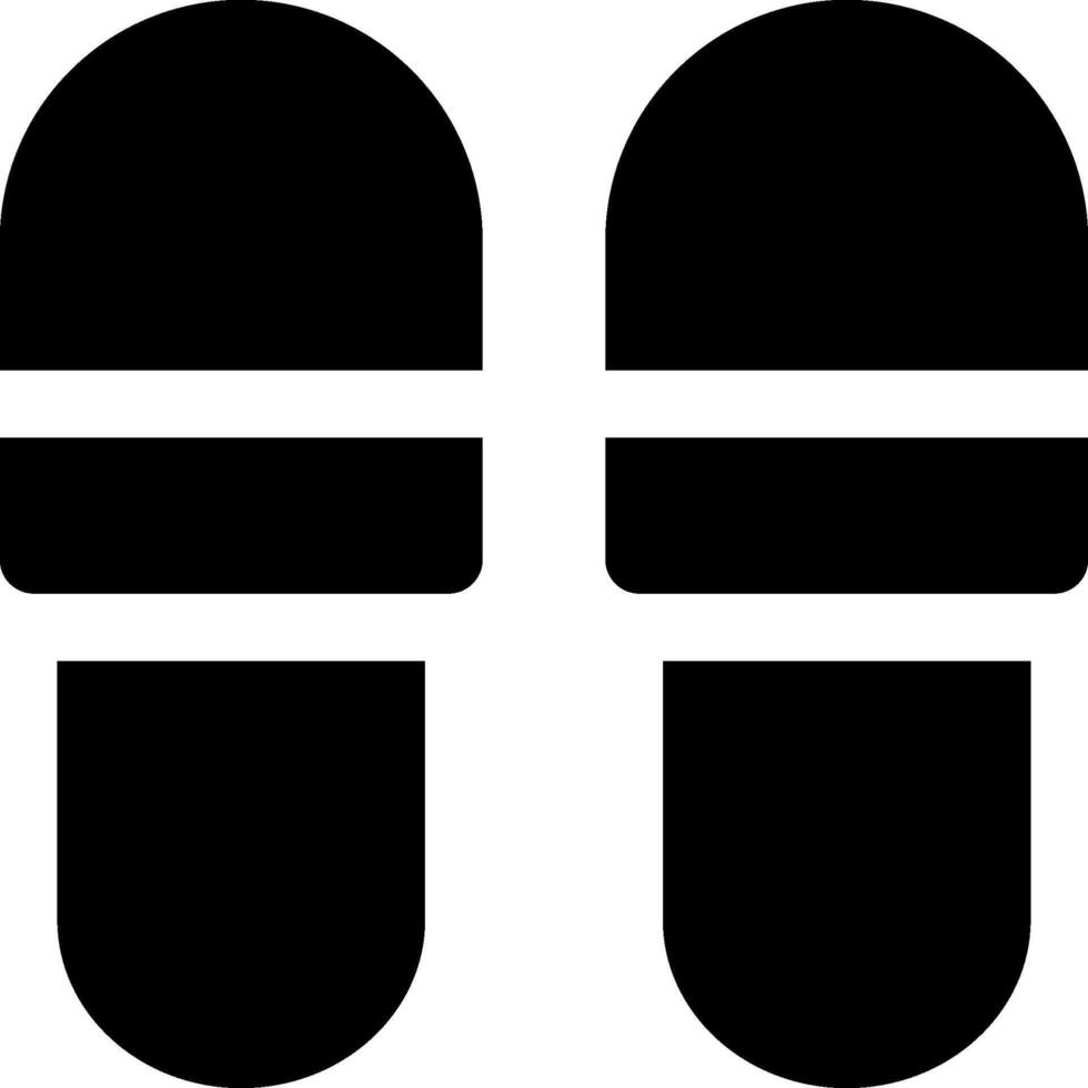 Two black and white flip flops on a white background vector