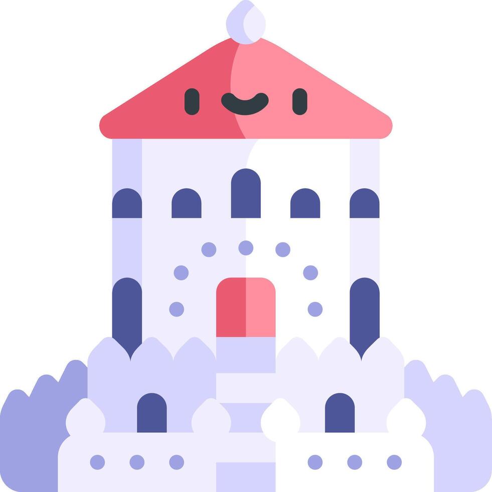 A cartoon castle with a smiling face vector